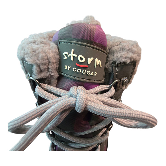 Cougar Carlisle Storm Boots Womens 8W Purple Plaid Waterproof High Activity Cozy - Picture 4 of 14